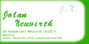 jolan neuvirth business card